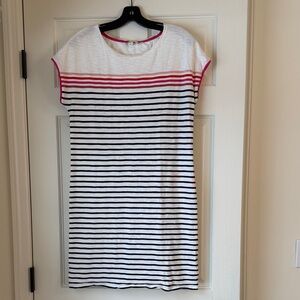 Boden White Top with Pink Trim